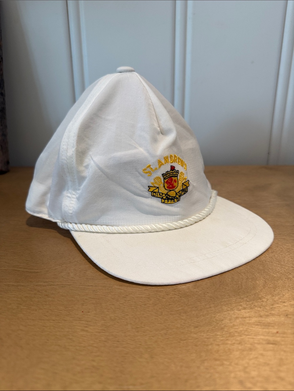 St. Andrews Crest Rope-Trim White Baseball Cap